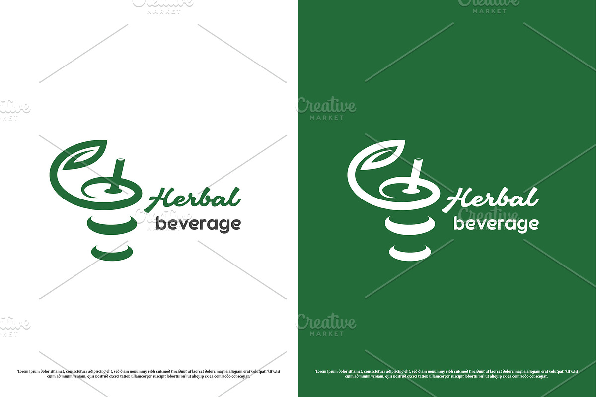 Herbal Beverage Logo Design Icon, a Branding & Logo Template by Morvana Crew