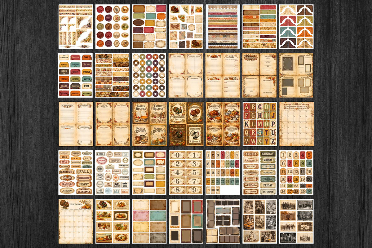 Thanksgiving junk journal Kit, an Object Graphic by ThatsDesignArt (Photo 17 of 21)