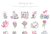 Watercolor Valentine Cat Clipart Set, an Illustration by Pati Paints (Thumbnail 3 of 9)