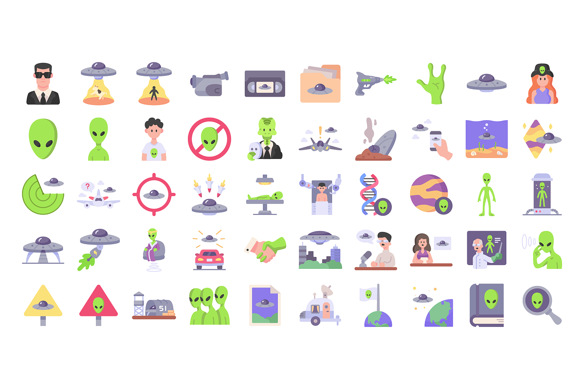 50 UFO and Alien Icons, an Icon by BaconTaco (Photo 2 of 7)
