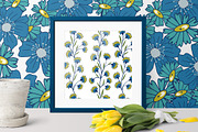 Vintage Blues Floral Patterns, a Pattern Graphic by Wild Twig Co (Thumbnail 8 of 10)