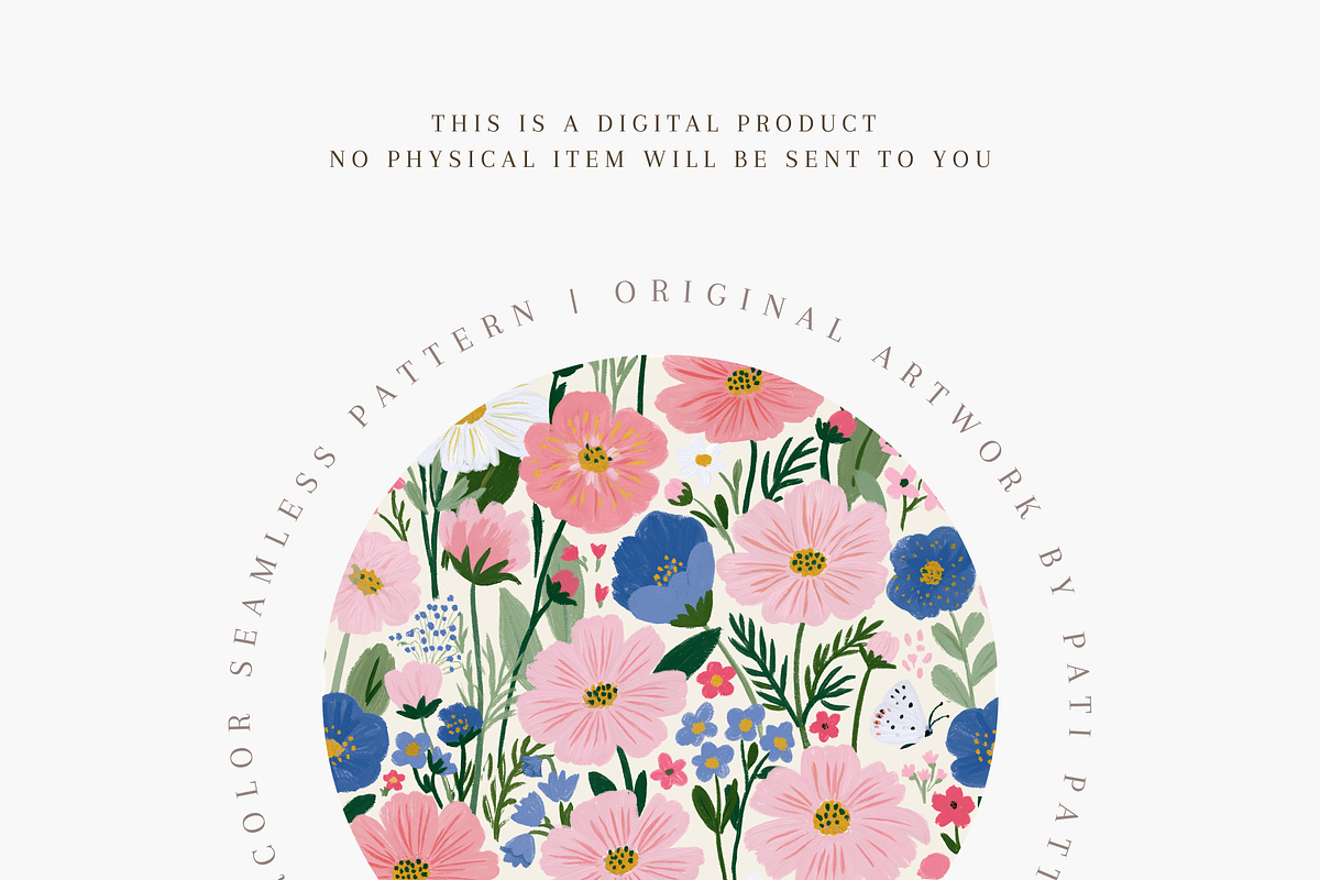 Cottage Garden Floral Pattern, a Pattern Graphic by Pati Charm Studio