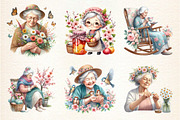 Grandma Clipart Spring Grandmother, an Illustration by DreamArtGraphic (Thumbnail 2 of 3)