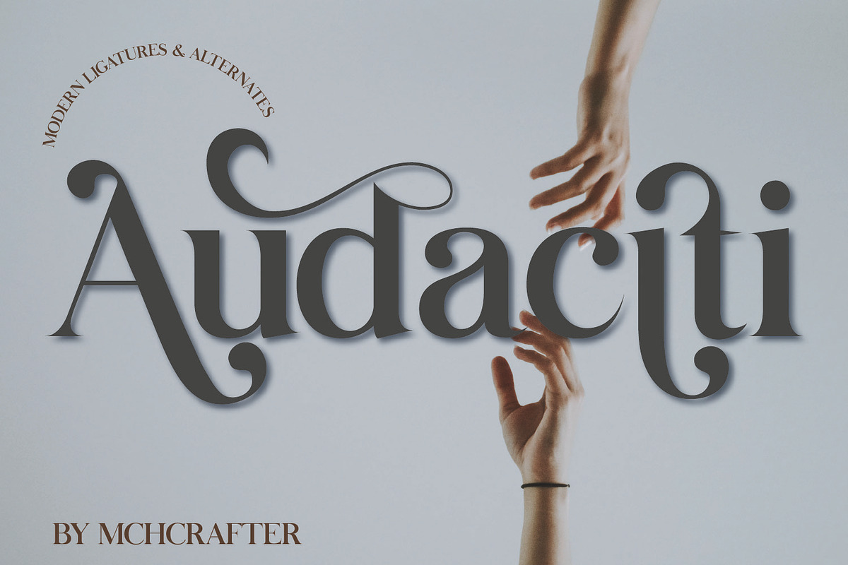 Audaciti | Retro Serif Typeface, a Serif Font by MchCrafter (Photo 1 of 17)