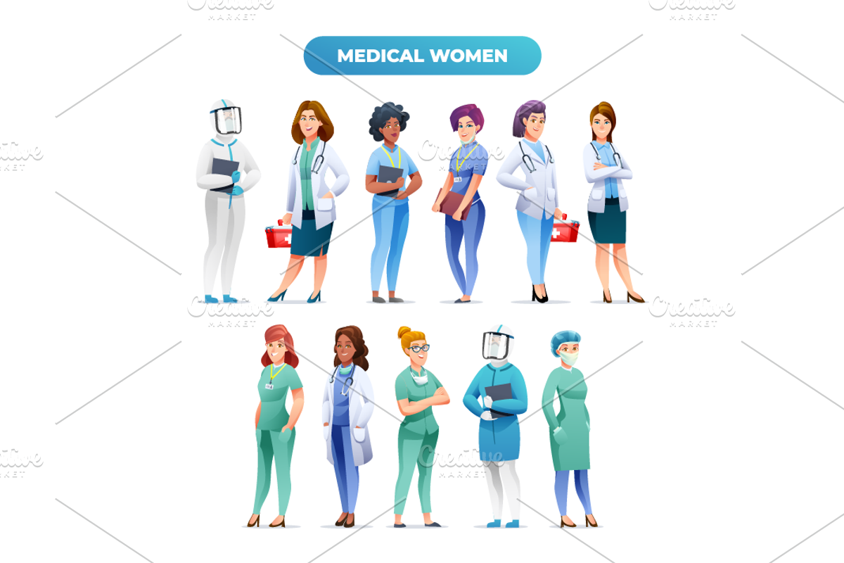 Medical People Character Set, a Healthcare Illustration by YG Studio (Photo 3 of 3)
