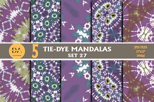 Tie Dye Mandalas Set 27