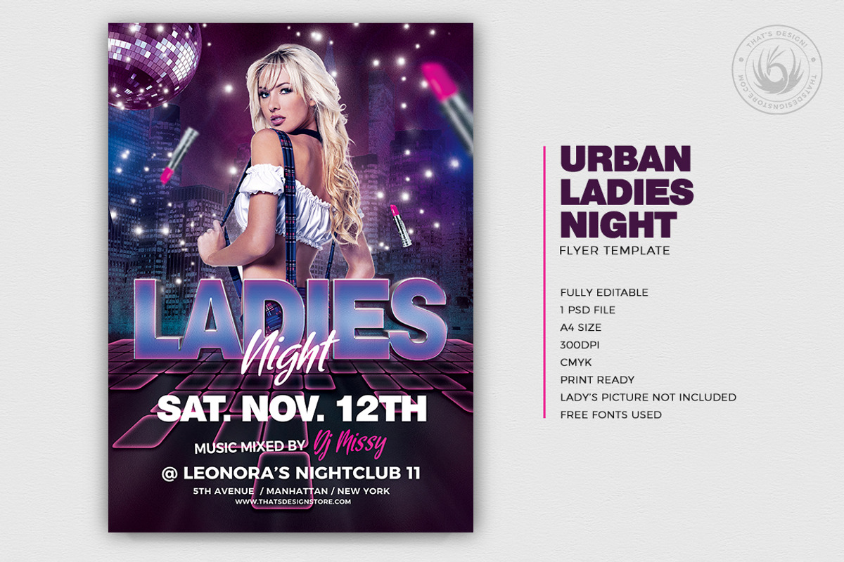 Urban Ladies Night Flyer Template preview 2