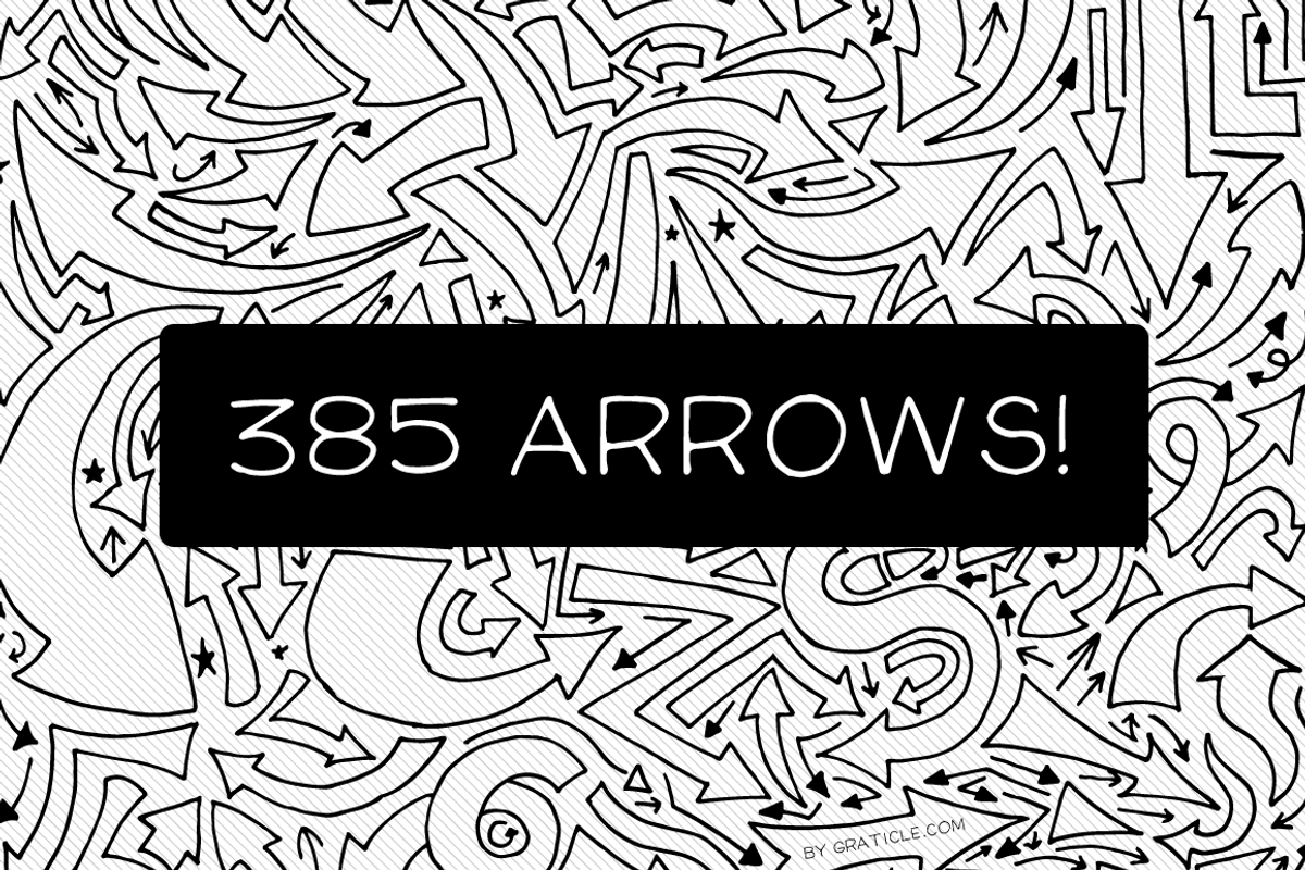 385 Hand Drawn Vector Arrows, a Work Illustration by Graticle (Photo 1 of 2)