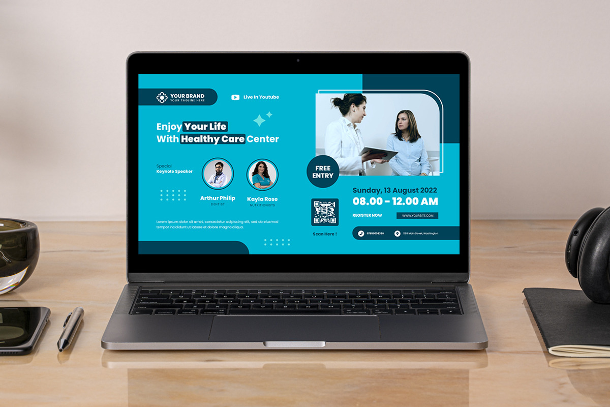 Healthy Care Digital Poster, a Templates & Theme by MikroType Std (Photo 2 of 4)