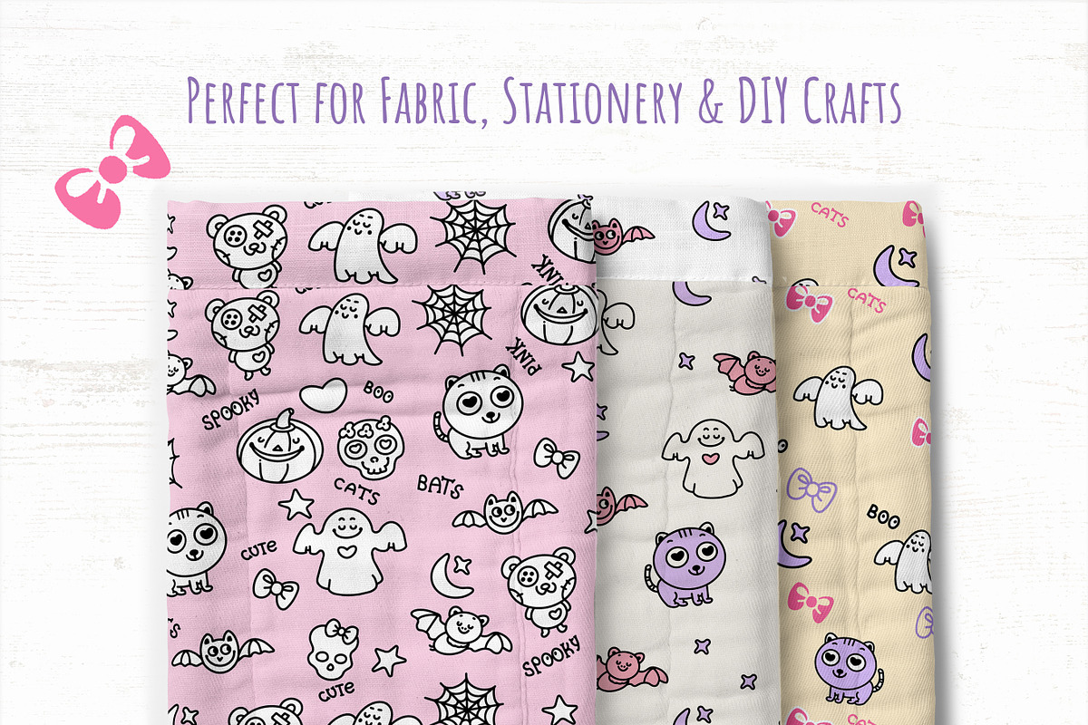 Coquette Halloween Seamless Patterns, a Pattern Graphic by ArtyCats (Photo 4 of 5)