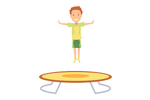 Children jumping trampoline. Kid, a Sport Illustration by the8monkey