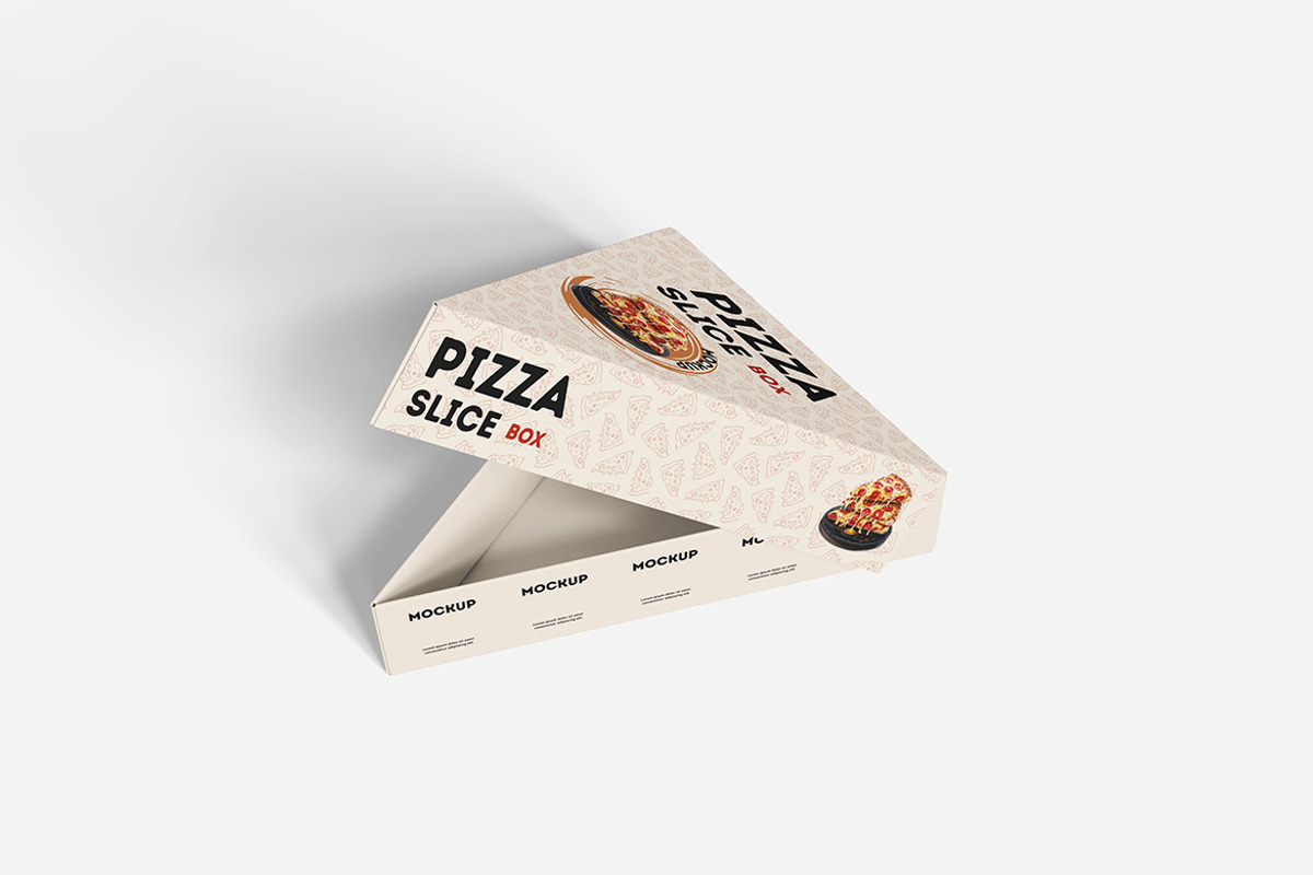 Pizza Slice Box Mockup PSD Packaging, an Advertising Mockup by Indah (Photo 3 of 6)