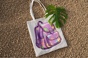 Purple Floral Teacher PNG Clipart., an Object Illustration by KennedyStudio (Thumbnail 4 of 5)
