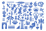Linocut Coastal Patterns & Clipart, an Object Graphic by Sonulkaster (Thumbnail 5 of 11)