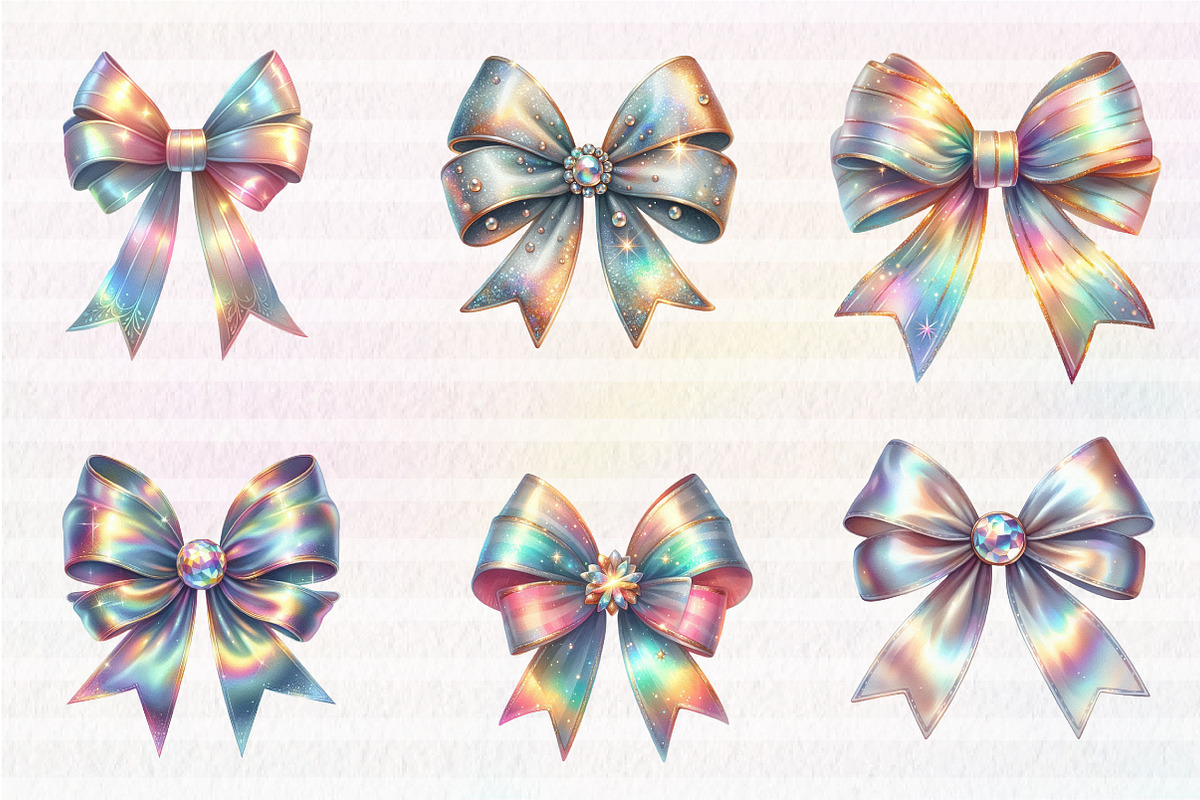 Iridescent Christmas bow, an Illustration by CreationArt (Photo 2 of 6)
