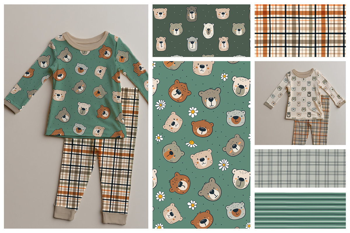 Cute Bears Kid’s Collection, a Pattern Graphic by Naty Art (Photo 8 of 12)