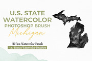 Michigan US Watercolor PS Brush, a Brush Add-On by Fernwel Creative (Thumbnail 1 of 6)