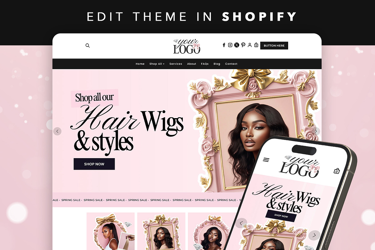 Hair Extensions Wigs Shopify Theme, a Shopify Template by Template Twist Shop (Photo 1 of 8)