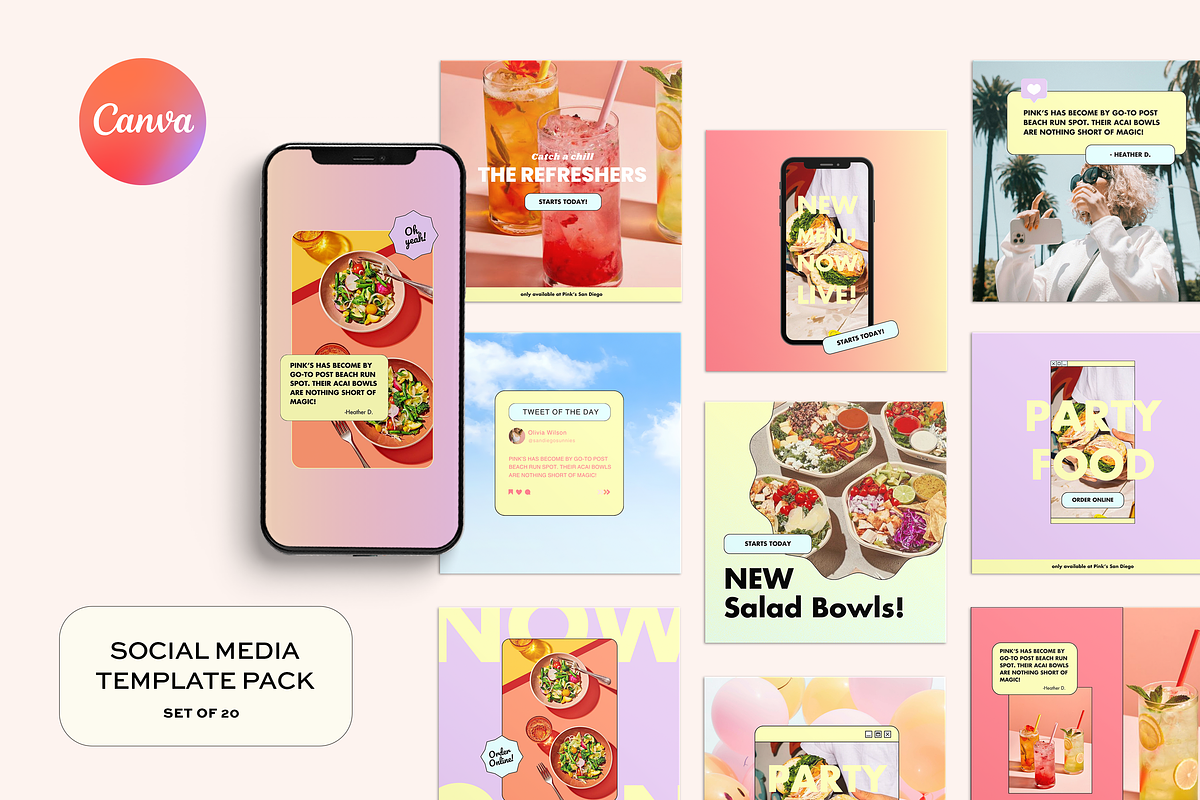Premium Social Media Pack for CANVA, a Social Media Template by Soigné Branding Studio (Photo 1 of 4)