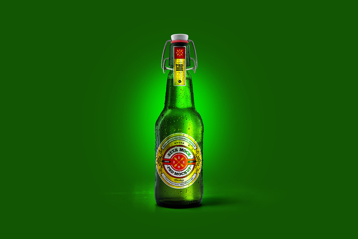 Glass Beer Bottle Mock-Up, a Product Mockup by PSD Market (Photo 5 of 13)