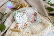 Wild One First Birthday Photo Invite, a Templates & Theme by VeliusCreativeStudio (Thumbnail 1 of 3)