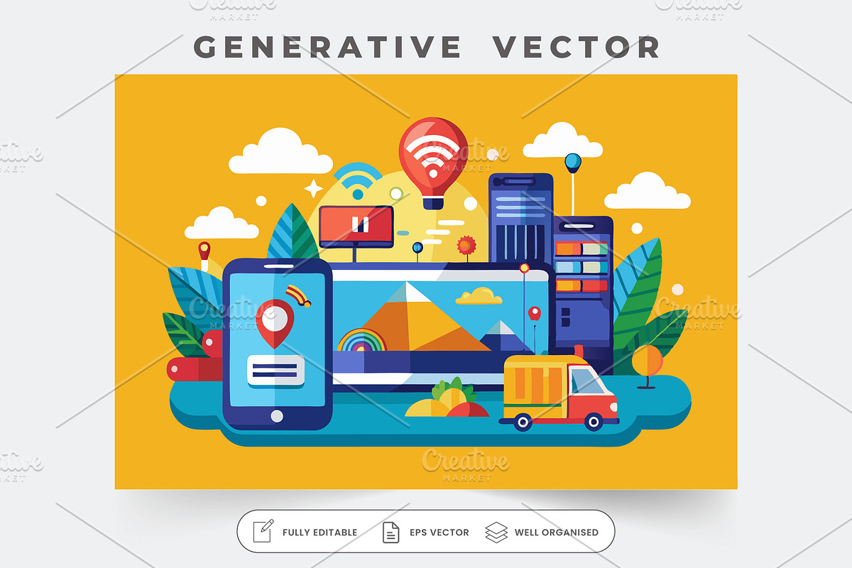 A vibrant illustration showcasing cu, a Graphic by SouravDesign