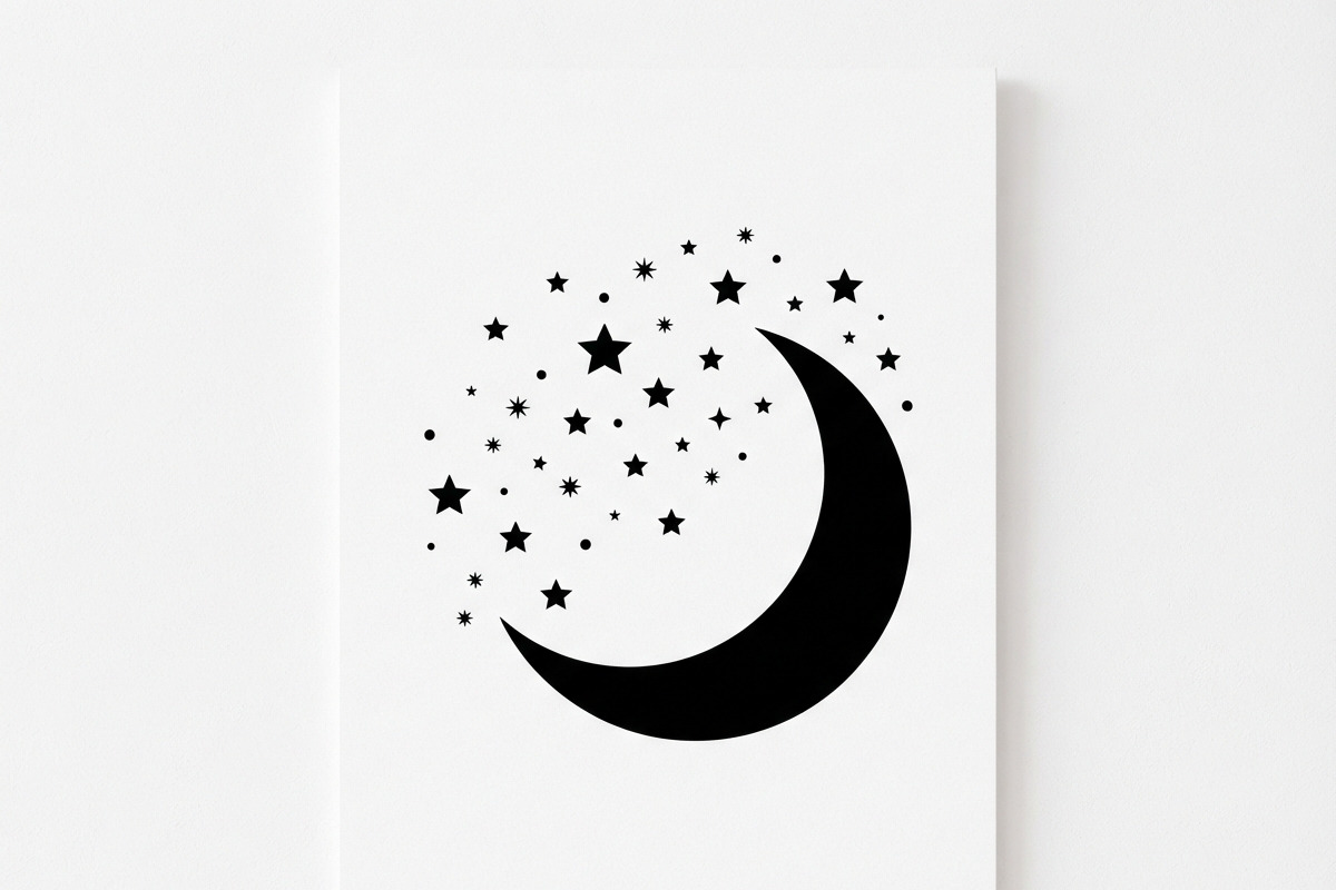 50 Crescent Moon with Stars, an Empty State Illustration by Amazin_art (Photo 45 of 47)