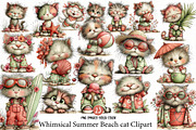 Whimsical Summer Beach cat Clipart, an Illustration by Designworld (Thumbnail 1 of 6)