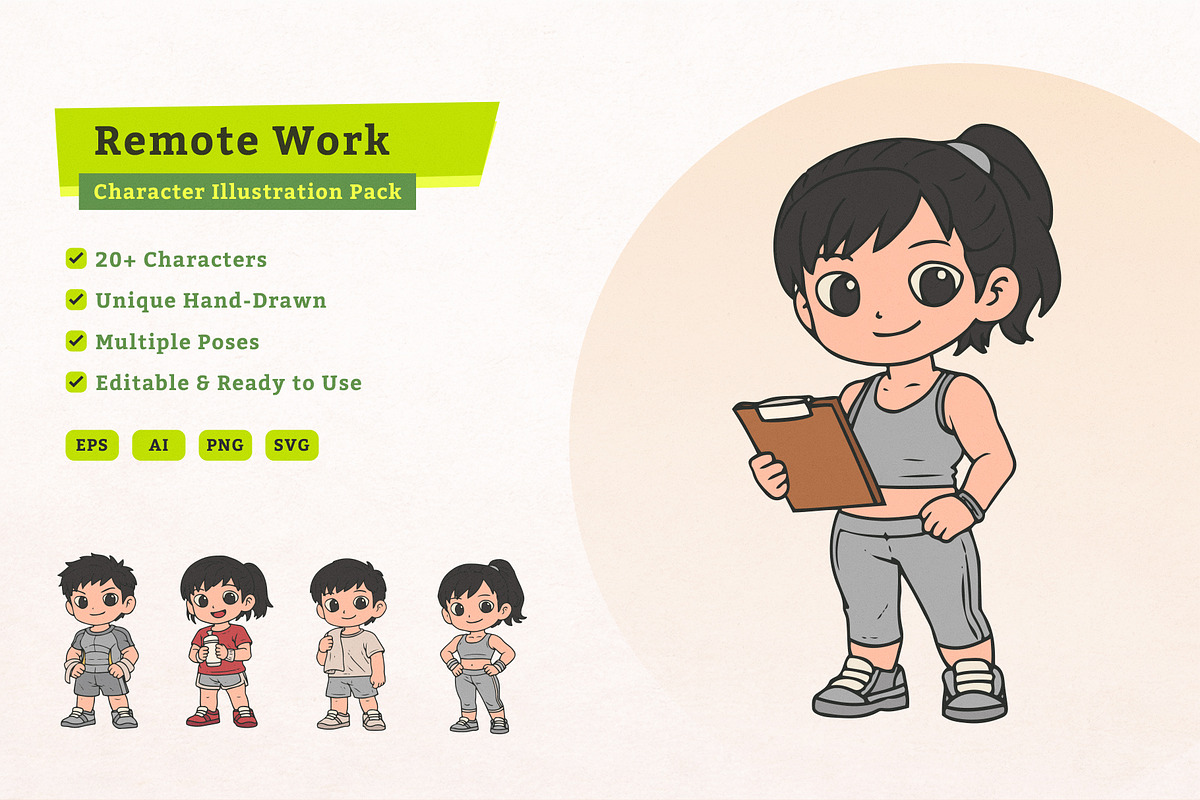 Fitness Training Character pack, an Illustration by MEANDSTUDIO (Photo 1 of 5)