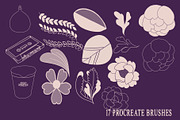 peony pop art procreate stamp brush, a Brush Add-On by Meisanmui (Thumbnail 2 of 5)