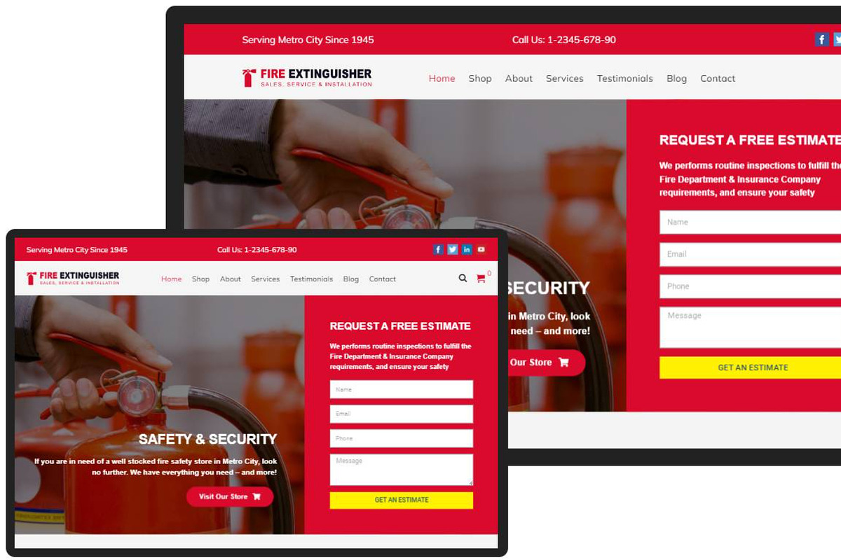 Fire Extinguisher WordPress Theme preview 6