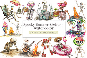 Spooky Summer Skeleton Sublimation, an Illustration by DreamArtGraphic