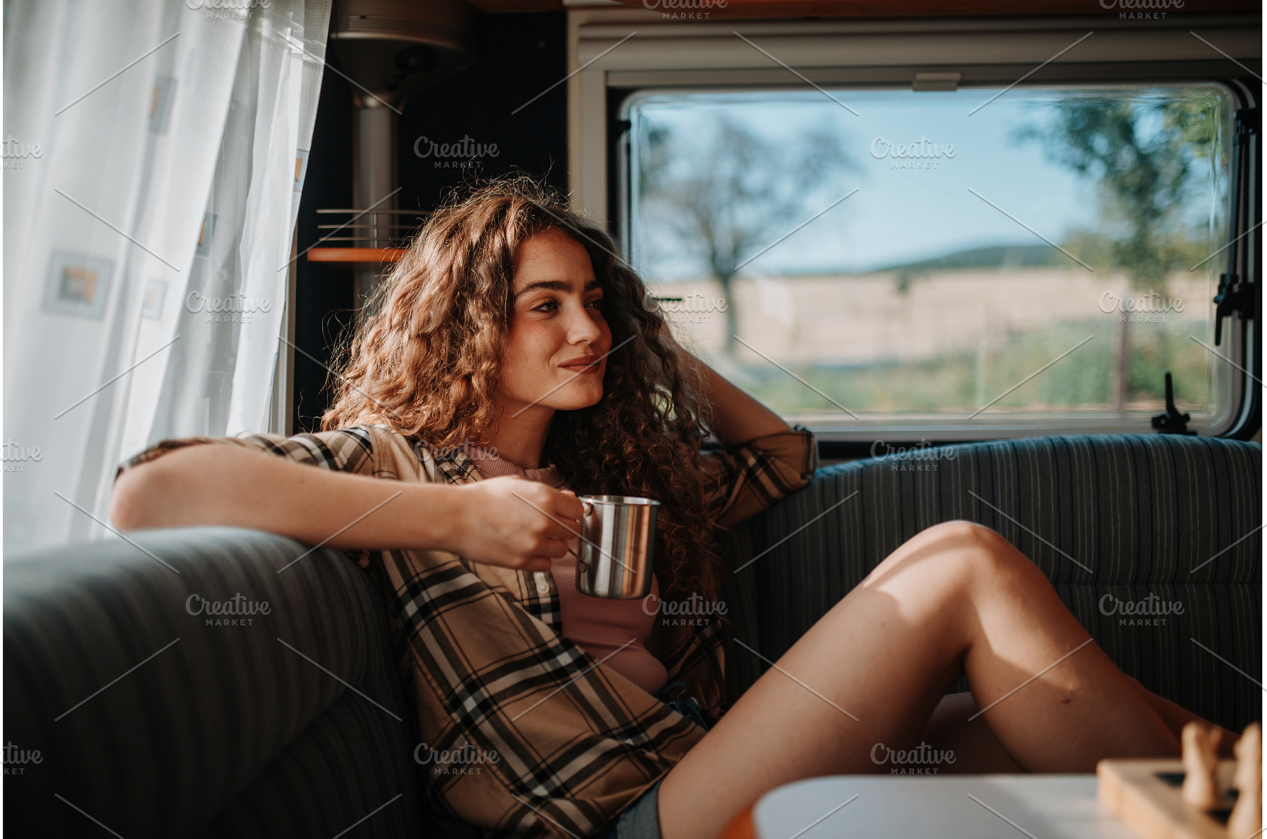 Young beautiful woman is on a, a Person Photo by HalfPoint