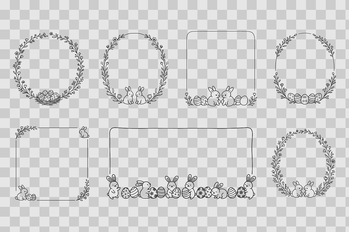 Easter Bunny Spring Frame SVG Bundle