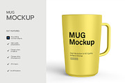 Yellow Glossy Mug Mockup With Handle, a Product Mockup by graphypix (Thumbnail 2 of 4)
