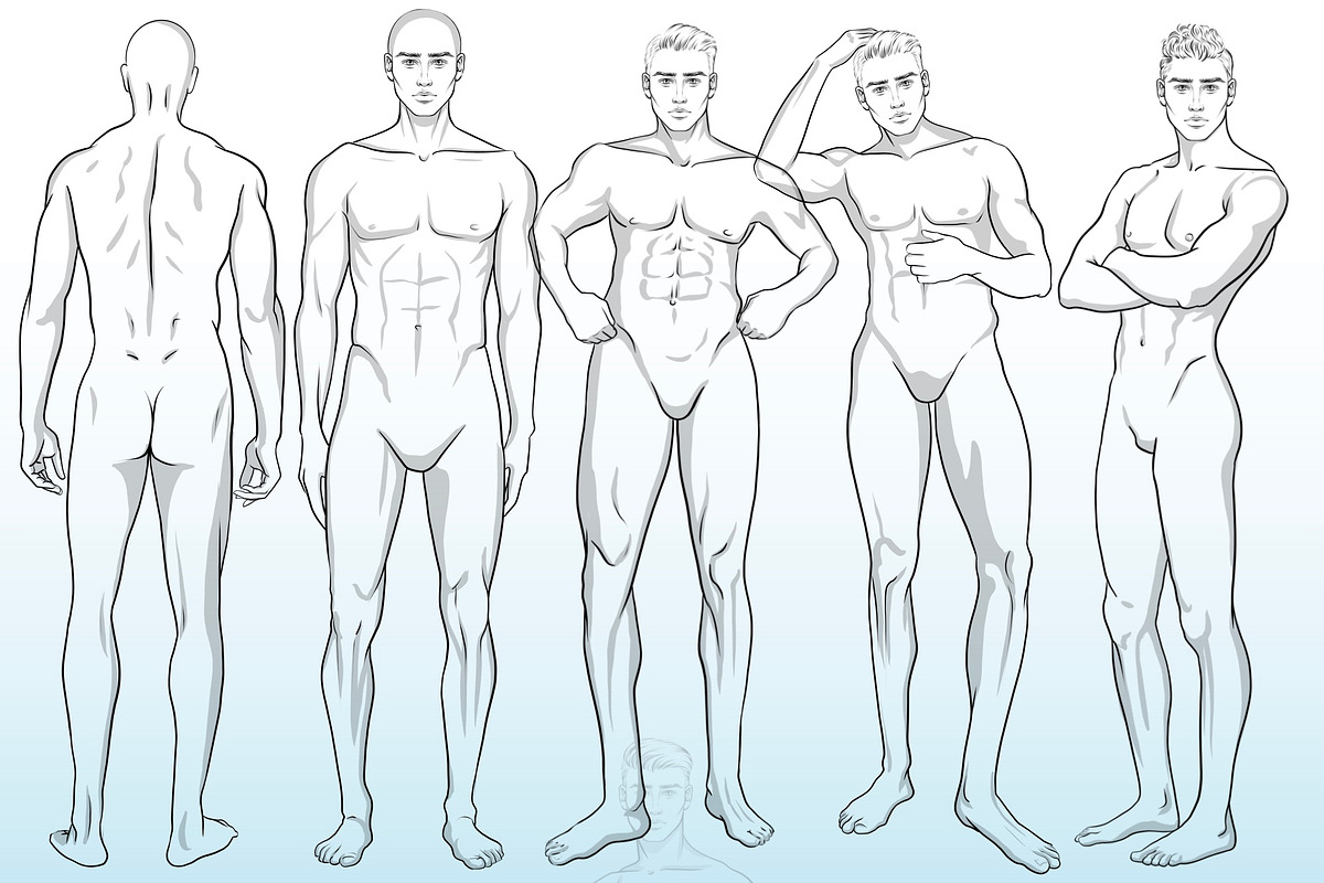Procreate figure stamps MAN, a Brush Add-On by Elenbushe (Photo 3 of 4)