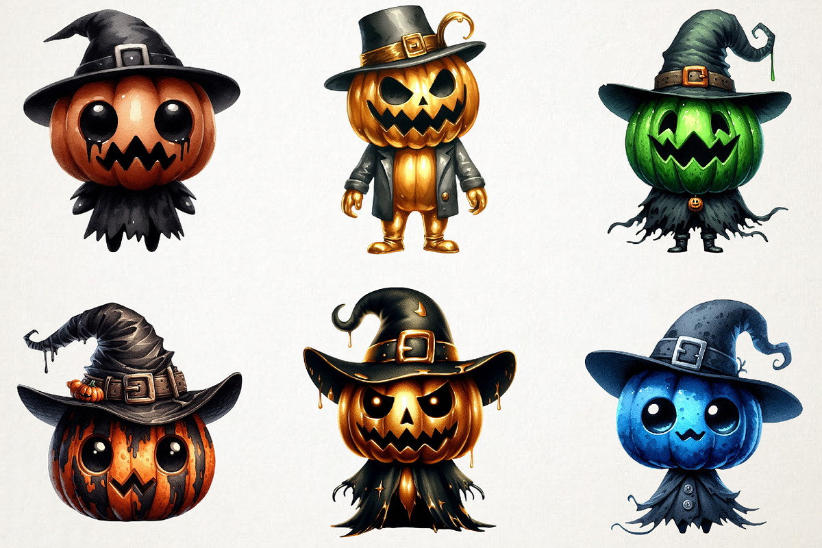 Creepy Character Halloween Pumpkin P, an Illustration by RobertsArt (Photo 6 of 7)