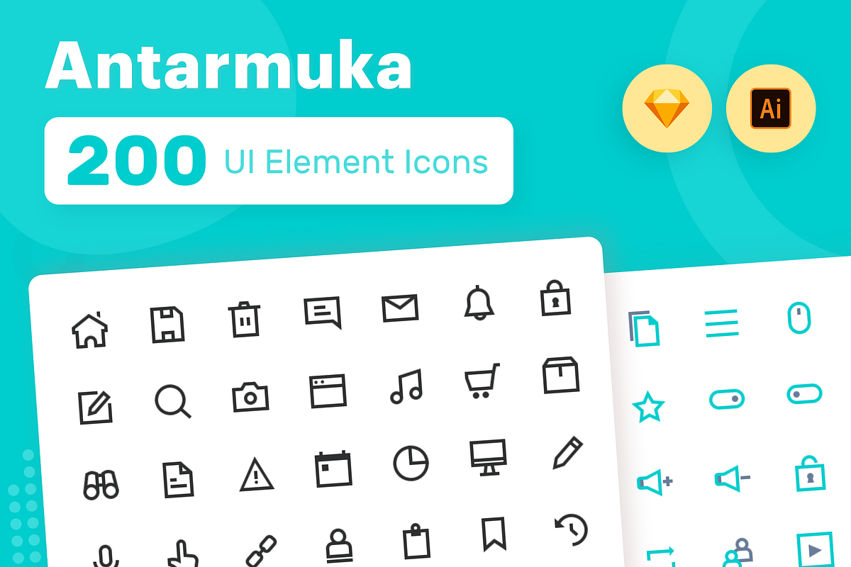 Antarmuka -  UI Element Iconset, a Templates & Theme by Designspace (Photo 1 of 7)