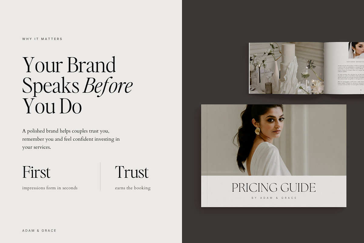 Wedding Photography Branding Kit, a Marketing Template by Adam and Grace (Photo 4 of 16)