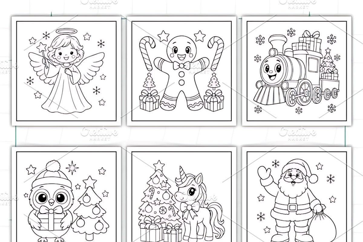 Christmas Bold and Easy Coloring, a Seasonal Illustration by Design Station (Photo 3 of 3)