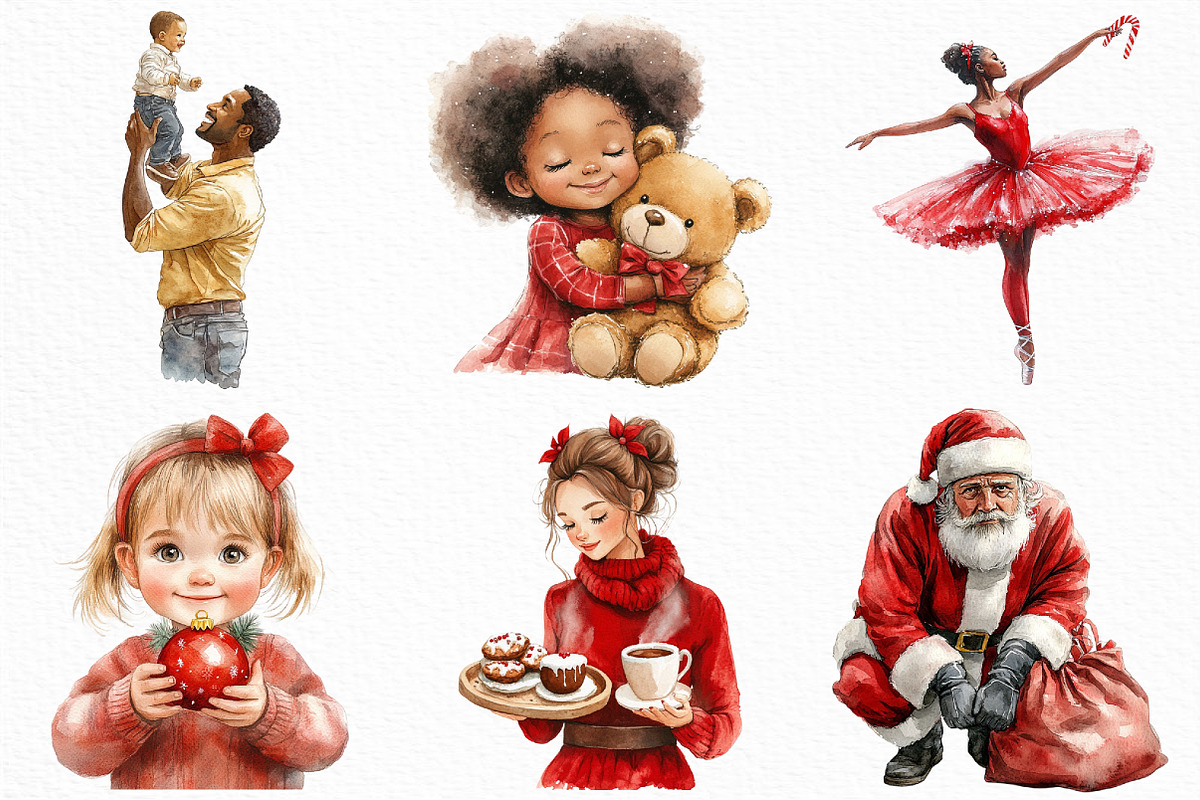 African American Christmas Clipart, an Illustration by Craft Nest (Photo 2 of 6)