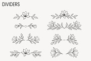 Magnolia Wedding Frames & Clipart, a Decorative Illustration by moja doodle (Thumbnail 6 of 9)