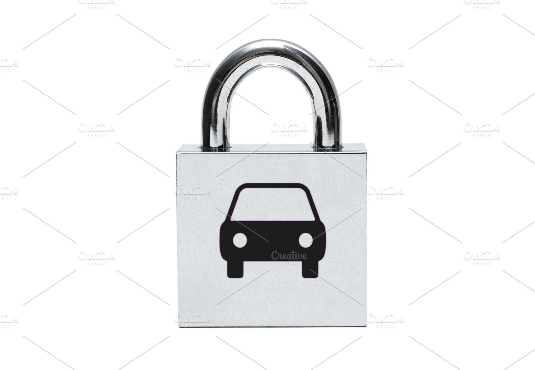 Silver padlock, a Photo by saiko3p