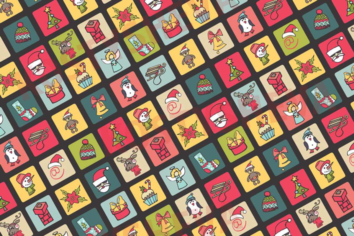 Christmas,New Year colored icons set preview 2