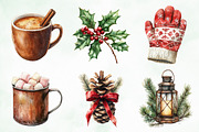 Watercolor Vintage Comfort Christmas, an Illustration by Creative Art (Thumbnail 2 of 10)