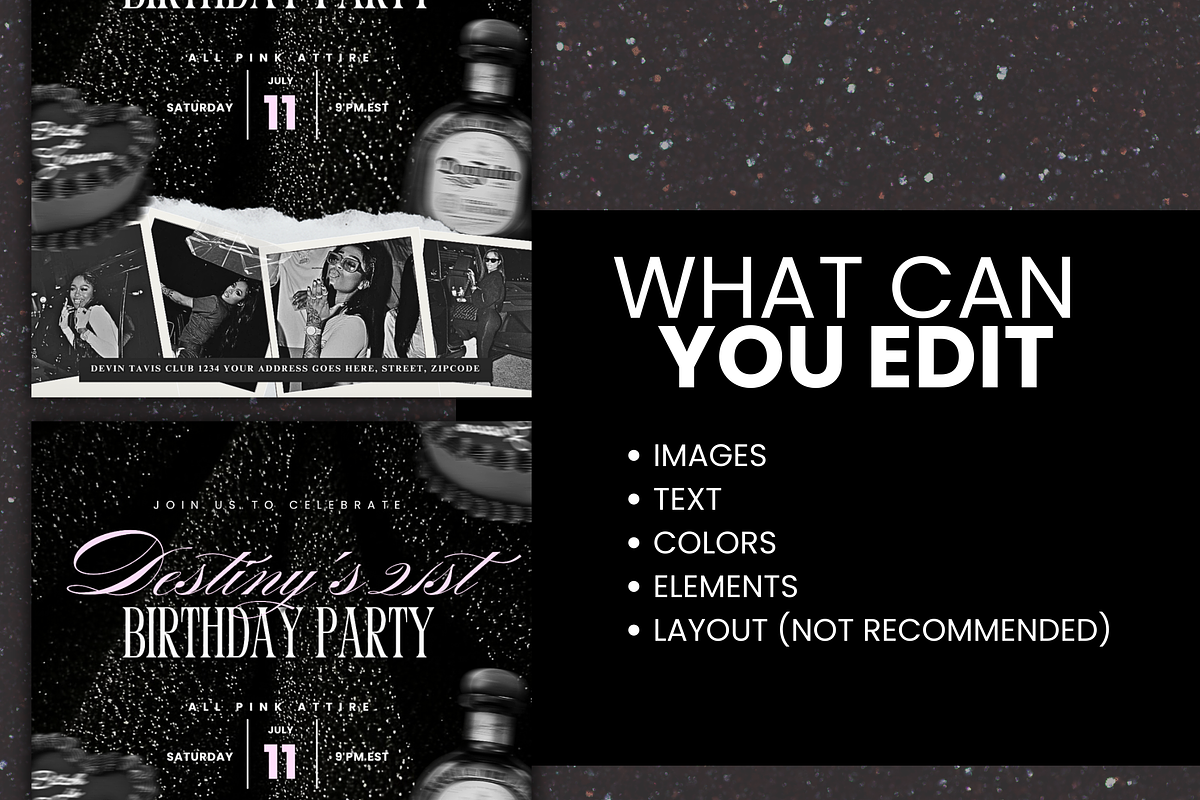 Birthday Invitation Template DIY, a Social Media Template by Lux Logo Studios (Photo 4 of 8)