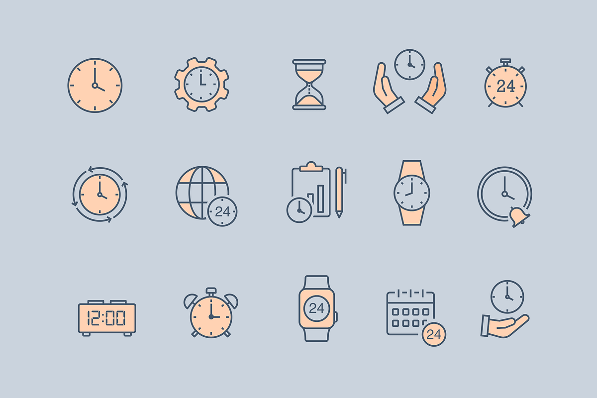 15 Time Icons, an Icon by Creative VIP