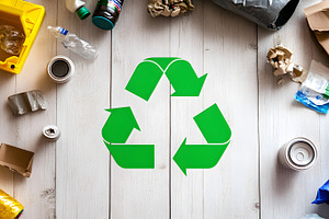 Recycling concept with scattered was, an Industrial Photo by Photostock