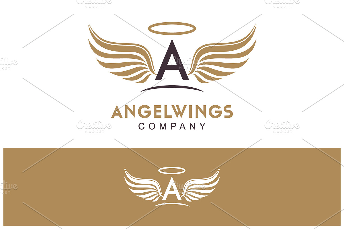 Initial A and Angel Wings logo, a Branding & Logo Template by Atlantis X Nurman Arbai