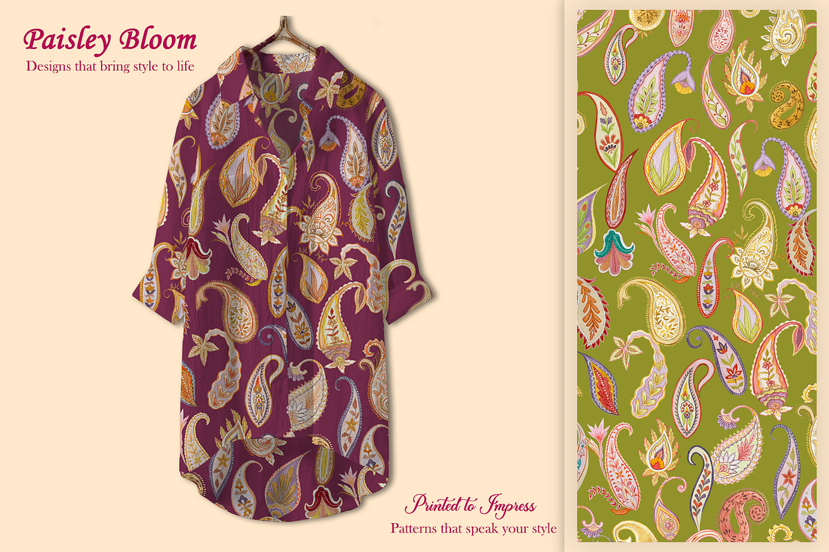 Paisley Bloom Prints & Patterns, a Pattern Graphic by GND ART STUDIO (Photo 5 of 8)